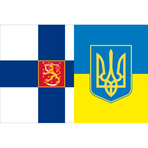 Флаг Украина-Финляндия (дружественный). Вариант-03