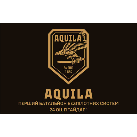 Флаг 1 ББпС (батальон беспилотных систем) «AQUILA» 24 ОШП ВСУ «Айдар». Вариант-01