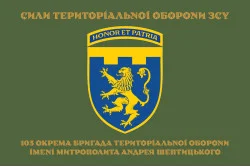 Прапор 103 ОБрТрО ЗСУ (окрема бригада територіальної оборони). Варіант-16 Прапор 103 ОБрТрО ЗСУ (окрема бригада територіальної оборони). Варіант-16