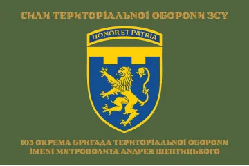 Флаг 103 ОБрТрО ВСУ (отдельная бригада территориальной обороны). Вариант-16