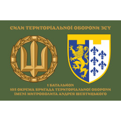 Прапор 1 Батальйону 103 ОБрТрО ЗСУ. Варіант-04 Прапор 1 Батальйону 103 ОБрТрО ЗСУ. Варіант-04