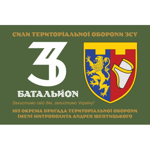 Флаг 3 Батальона 103 ОБрТрО ВСУ. Вариант-03