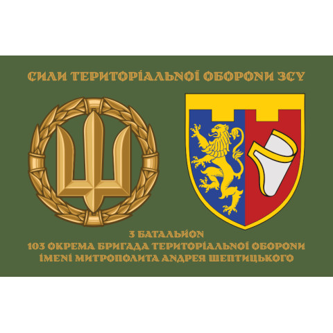 Флаг 3 Батальона 103 ОБрТрО ВСУ. Вариант-04
