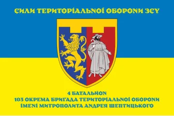 Флаг 4 Батальона 103 ОБрТрО ВСУ. Вариант-08 Флаг 4 Батальона 103 ОБрТрО ВСУ. Вариант-08
