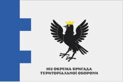 Прапор 102 ОБрТрО ЗСУ (окрема бригада територіальної оборони). Варіант-20 Прапор 102 ОБрТрО ЗСУ (окрема бригада територіальної оборони). Варіант-20
