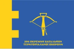 Флаг 206 ОБТрО (отдельный батальон Территориальной обороны) ВСУ. Вариант-22