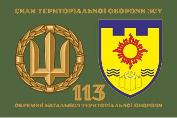 Прапор 113 ОБТрО (окремий батальйон Територіальної оборони) ЗСУ. Варіант-02