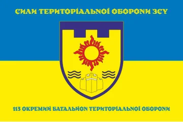 Прапор 113 ОБТрО (окремий батальйон Територіальної оборони) ЗСУ. Варіант-06
