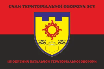 Флаг 113 ОБТрО (отдельный батальон Территориальной обороны) ВСУ. Вариант-08
