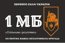 Флаг 1 МБ (механизированный батальон) 125 ОТМБр ВСУ. Вариант-01
