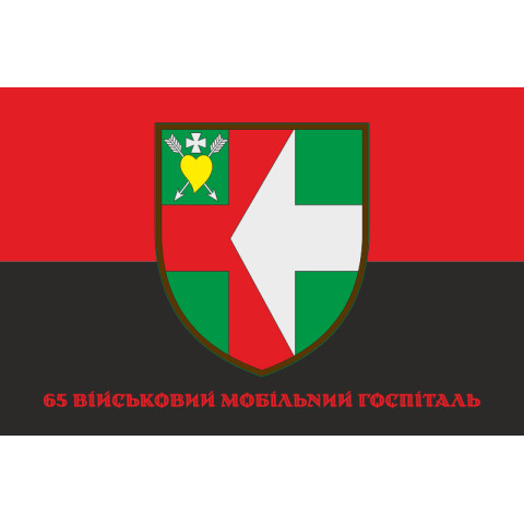 Прапор 65 ВМГ (військовий мобільний госпіталь) ЗСУ. Варіант-04