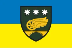 Прапор 26 окремої Дніпровської дорожньо-відновлювальної бригади ДССТ МОУ. Варіант-01 Прапор 26 окремої Дніпровської дорожньо-відновлювальної бригади ДССТ МОУ. Варіант-01