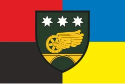 Прапор 26 окремої Дніпровської дорожньо-відновлювальної бригади ДССТ МОУ. Варіант-05 Прапор 26 окремої Дніпровської дорожньо-відновлювальної бригади ДССТ МОУ. Варіант-05