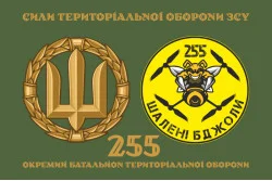 Прапор 255 ОБТрО ЗСУ «Шалені бджоли». Варіант-02 Прапор 255 ОБТрО ЗСУ «Шалені бджоли». Варіант-02