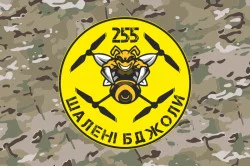 Прапор 255 ОБТрО ЗСУ «Шалені бджоли». Варіант-11 Прапор 255 ОБТрО ЗСУ «Шалені бджоли». Варіант-11