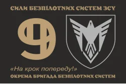 Флаг 9 ОБрБпС (отдельная бригада беспилотных систем) ВСУ «Винницкие скифы». Вариант-31 Флаг 9 ОБрБпС (отдельная бригада беспилотных систем) ВСУ «Винницкие скифы». Вариант-31