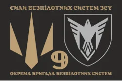 Флаг 9 ОБрБпС (отдельная бригада беспилотных систем) ВСУ «Винницкие скифы». Вариант-32 Флаг 9 ОБрБпС (отдельная бригада беспилотных систем) ВСУ «Винницкие скифы». Вариант-32