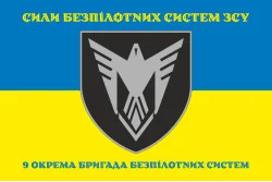 Флаг 9 ОБрБпС (отдельная бригада беспилотных систем) ВСУ «Винницкие скифы». Вариант-36 Флаг 9 ОБрБпС (отдельная бригада беспилотных систем) ВСУ «Винницкие скифы». Вариант-36