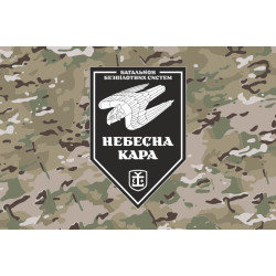 Флаг 54 ОМБр, ББпС (батальон беспилотных систем) ВСУ «Небесна кара». Вариант-10 Флаг 54 ОМБр, ББпС (батальон беспилотных систем) ВСУ «Небесна кара». Вариант-10