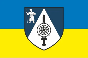 Флаг 110 авиационной комендатуры ВСУ. Вариант-03 Флаг 110 авиационной комендатуры ВСУ. Вариант-03