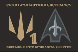 Флаг 1 ОЦ БпС (отдельный центр беспилотных систем) ВСУ. Вариант-03