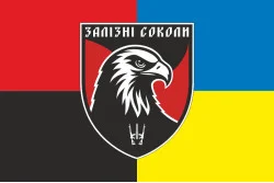 Прапор ББпС «Залізні соколи» 67 ОМБр ЗСУ. Варіант-06 Прапор ББпС «Залізні соколи» 67 ОМБр ЗСУ. Варіант-06