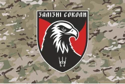 Прапор ББпС «Залізні соколи» 67 ОМБр ЗСУ. Варіант-07 Прапор ББпС «Залізні соколи» 67 ОМБр ЗСУ. Варіант-07