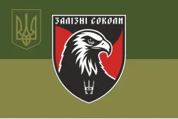Прапор ББпС «Залізні соколи» 67 ОМБр ЗСУ. Варіант-08 Прапор ББпС «Залізні соколи» 67 ОМБр ЗСУ. Варіант-08