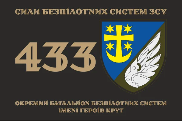 Флаг 433 ОББпС (отдельный батальон беспилотных систем) ВСУ. Вариант-17 Флаг 433 ОББпС (отдельный батальон беспилотных систем) ВСУ. Вариант-17