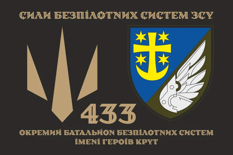Флаг 433 ОББпС (отдельный батальон беспилотных систем) ВСУ. Вариант-18 Флаг 433 ОББпС (отдельный батальон беспилотных систем) ВСУ. Вариант-18