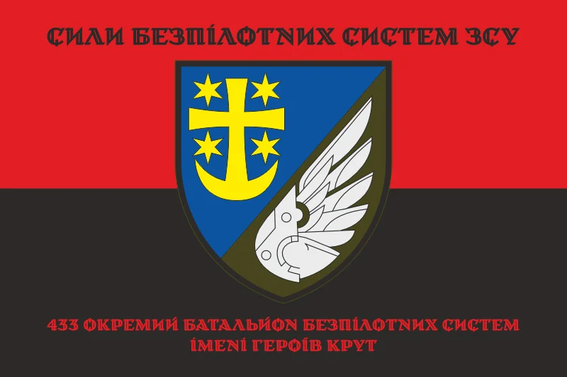 Флаг 433 ОББпС (отдельный батальон беспилотных систем) ВСУ. Вариант-24 Флаг 433 ОББпС (отдельный батальон беспилотных систем) ВСУ. Вариант-24