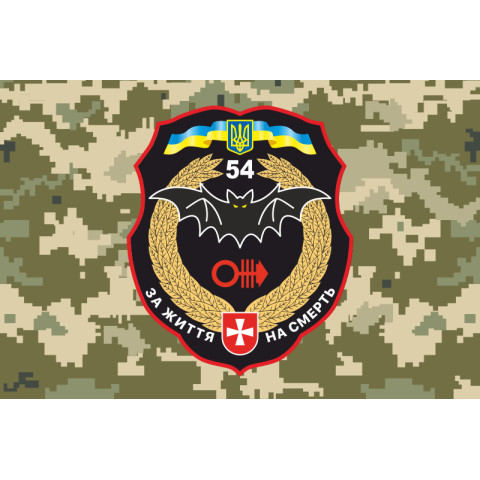 Прапор 54 ОРБ (окремий розвідувальний батальйон) ЗСУ. Варіант-08 Прапор 54 ОРБ (окремий розвідувальний батальйон) ЗСУ. Варіант-08
