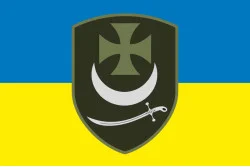 Флаг 1 БрОН (президентская бригада оперативного назначения) НГУ «БУРЕВІЙ». Вариант-04 Флаг 1 БрОН (президентская бригада оперативного назначения) НГУ «БУРЕВІЙ». Вариант-04