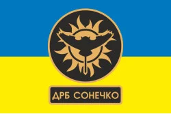 Прапор ДРБ (добровольчий розвідувальний батальйон) «Сонечко» ЗСУ. Варіант-01