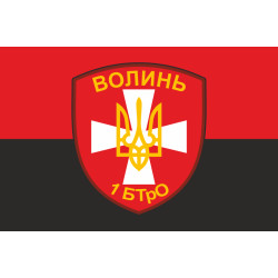 Флаг 1 БТрО (батальон территориальной обороны) «Волынь» ВСУ. Вариант-02