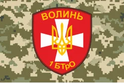 Флаг 1 БТрО (батальон территориальной обороны) «Волынь» ВСУ. Вариант-03 Флаг 1 БТрО (батальон территориальной обороны) «Волынь» ВСУ. Вариант-03