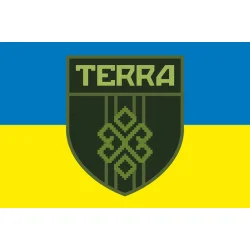 Флаг ОБТрО (отдельный батальон территориальной обороны) TERRA ВСУ. Вариант-01 Флаг ОБТрО (отдельный батальон территориальной обороны) TERRA ВСУ. Вариант-01