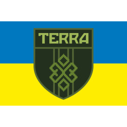 Прапор ОБТрО (окремий батальйон територіальної оборони) TERRA ЗСУ. Варіант-01 Прапор ОБТрО (окремий батальйон територіальної оборони) TERRA ЗСУ. Варіант-01
