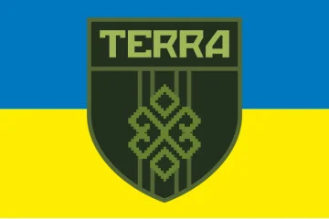 Флаг ОБТрО (отдельный батальон территориальной обороны) TERRA ВСУ. Вариант-01 Флаг ОБТрО (отдельный батальон территориальной обороны) TERRA ВСУ. Вариант-01