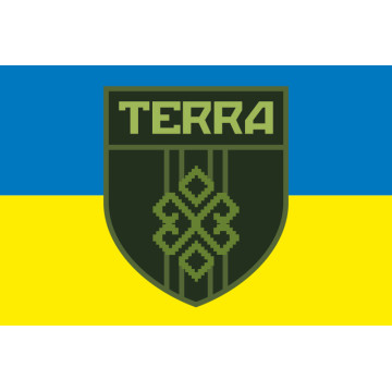 Прапор ОБТрО (окремий батальйон територіальної оборони) TERRA ЗСУ. Варіант-01