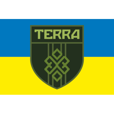 Прапор ОБТрО (окремий батальйон територіальної оборони) TERRA ЗСУ. Варіант-01 Прапор ОБТрО (окремий батальйон територіальної оборони) TERRA ЗСУ. Варіант-01