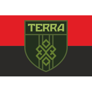 Прапор ОБТрО (окремий батальйон територіальної оборони) TERRA ЗСУ. Варіант-02