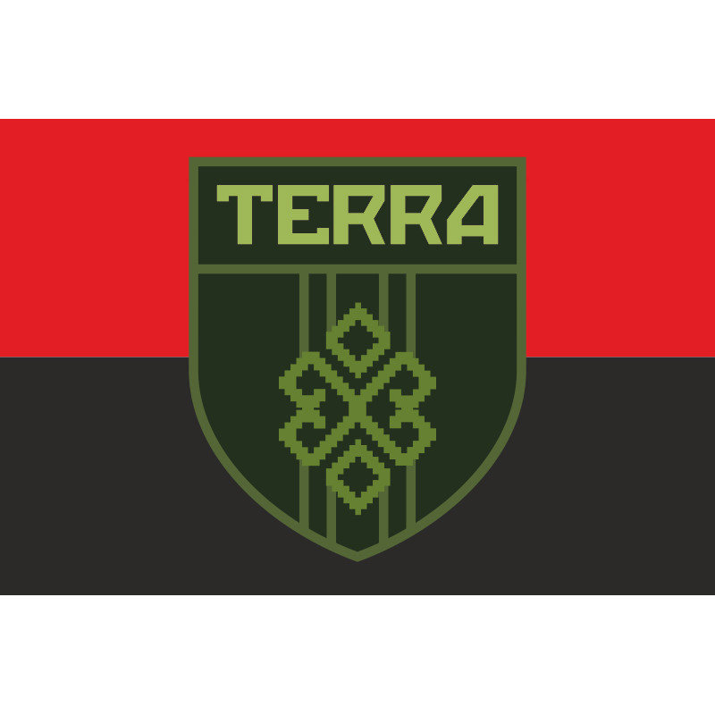 Флаг ОБТрО (отдельный батальон территориальной обороны) TERRA ВСУ. Вариант-02 Флаг ОБТрО (отдельный батальон территориальной обороны) TERRA ВСУ. Вариант-02