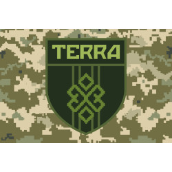 Прапор ОБТрО (окремий батальйон територіальної оборони) TERRA ЗСУ. Варіант-03 Прапор ОБТрО (окремий батальйон територіальної оборони) TERRA ЗСУ. Варіант-03
