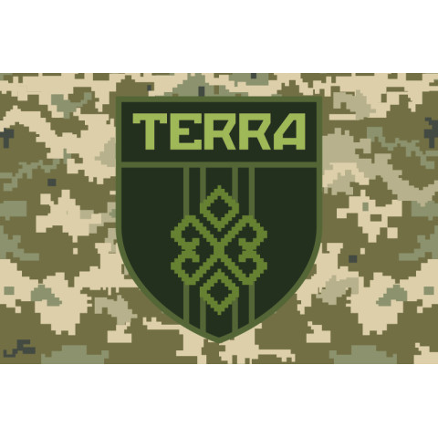 Флаг ОБТрО (отдельный батальон территориальной обороны) TERRA ВСУ. Вариант-03 Флаг ОБТрО (отдельный батальон территориальной обороны) TERRA ВСУ. Вариант-03
