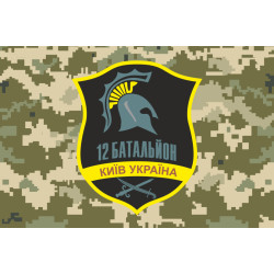 Флаг 12 БТрО (батальон территориальной обороны) «Киев» ВСУ. Вариант-11 Флаг 12 БТрО (батальон территориальной обороны) «Киев» ВСУ. Вариант-11