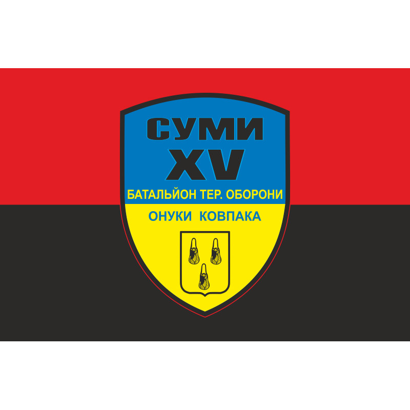 Прапор 15 БТрО (батальйон територіальної оборони) ЗСУ «Суми». Варіант-02 Прапор 15 БТрО (батальйон територіальної оборони) ЗСУ «Суми». Варіант-02
