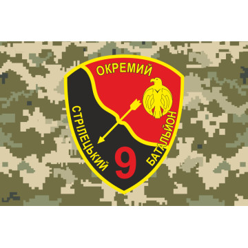 Прапор 9 ОСБ (окремий стрілецький батальйон) ЗСУ. Варіант-05