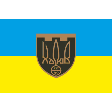 Прапор 127 ОБр ТрО ЗСУ (окрема бригада територіальної оборони). Варіант-09 Прапор 127 ОБр ТрО ЗСУ (окрема бригада територіальної оборони). Варіант-09