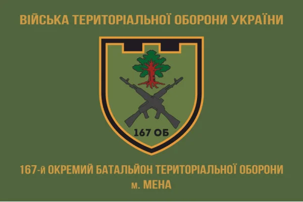 Флаг 167 ОБТрО (отдельный батальон Территориальной обороны) ВСУ. Вариант-06